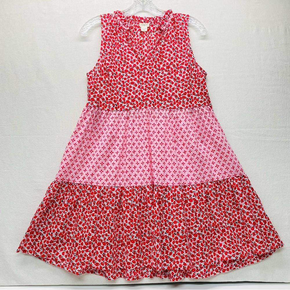J Crew Crewcuts Factory Girls XL 12-14 Tiered Cover Up Dress Floral Ditsy Mixed